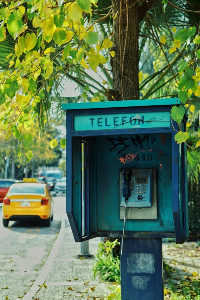 Old Public Telephone Booth on Street